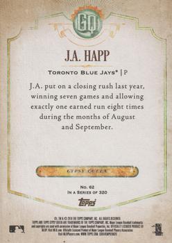 2018 Topps Gypsy Queen - Missing Team Name #62 J.A. Happ Back
