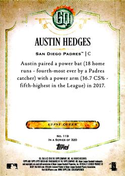 2018 Topps Gypsy Queen - Missing Team Name #119 Austin Hedges Back