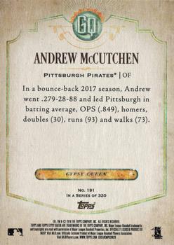2018 Topps Gypsy Queen - Missing Team Name #191 Andrew McCutchen Back