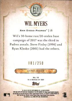 2018 Topps Gypsy Queen - Indigo #18 Wil Myers Back