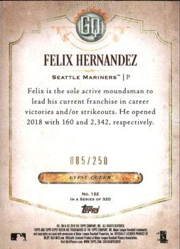 2018 Topps Gypsy Queen - Indigo #122 Felix Hernandez Back