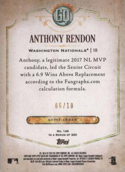 2018 Topps Gypsy Queen - Red #149 Anthony Rendon Back