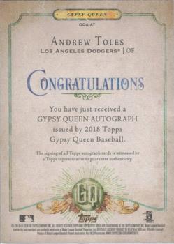 2018 Topps Gypsy Queen - Autographs #GQA-AT Andrew Toles Back