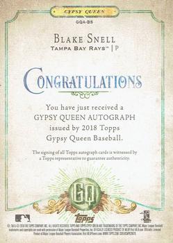 2018 Topps Gypsy Queen - Autographs #GQA-BS Blake Snell Back