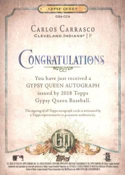 2018 Topps Gypsy Queen - Autographs #GQA-CCA Carlos Carrasco Back
