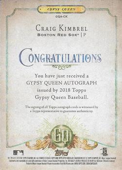 2018 Topps Gypsy Queen - Autographs #GQA-CK Craig Kimbrel Back