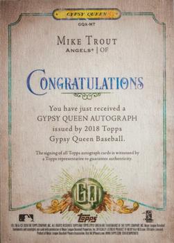 2018 Topps Gypsy Queen - Autographs #GQA-MT Mike Trout Back