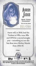 2018 Topps Gypsy Queen - Fortune Tellers Minis Indigo #FTM-1 Aaron Judge Back