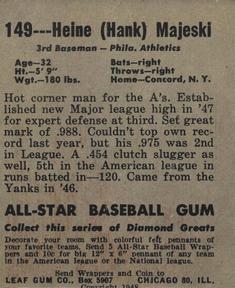 1948-49 Leaf #149 Henry Majeski Back
