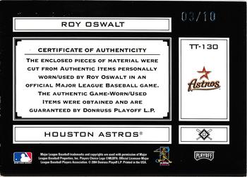 2004 Playoff Absolute Memorabilia - Tools of the Trade Material Trio PS #TT-130 Roy Oswalt Back