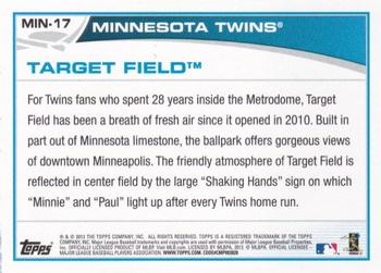 2013 Topps Minnesota Twins #MIN-17 Target Field Back