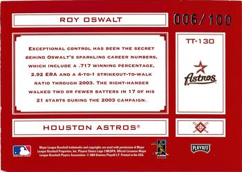 2004 Playoff Absolute Memorabilia - Tools of the Trade Red Spectrum #TT-130 Roy Oswalt Back