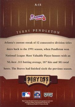 2004 Playoff Honors - Awards #A-11 Terry Pendleton Back
