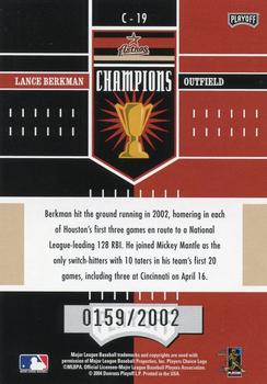 2004 Playoff Honors - Champions #C-19 Lance Berkman Back