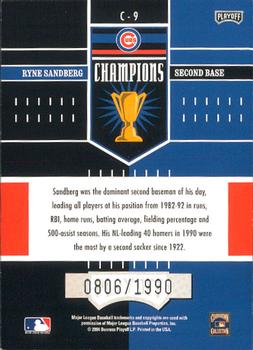 2004 Playoff Honors - Champions #C-9 Ryne Sandberg Back
