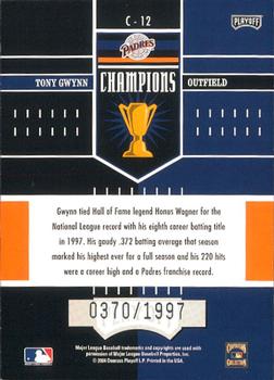 2004 Playoff Honors - Champions #C-12 Tony Gwynn Back