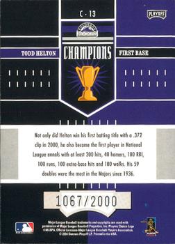 2004 Playoff Honors - Champions #C-13 Todd Helton Back