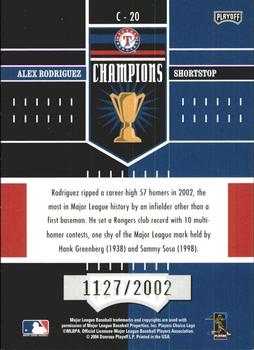 2004 Playoff Honors - Champions #C-20 Alex Rodriguez Back