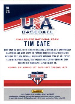 2018 Panini USA Baseball Stars & Stripes - Longevity #24 Tim Cate Back
