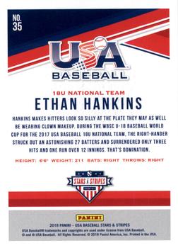 2018 Panini USA Baseball Stars & Stripes - Longevity #35 Ethan Hankins Back