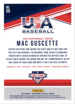 2018 Panini USA Baseball Stars & Stripes - Longevity #59 Mac Guscette Back