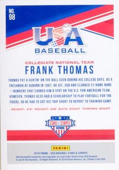2018 Panini USA Baseball Stars & Stripes - Longevity #98 Frank Thomas Back