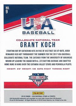 2018 Panini USA Baseball Stars & Stripes - Longevity Base #9 Grant Koch Back