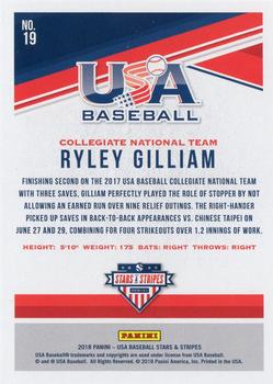 2018 Panini USA Baseball Stars & Stripes - Longevity Base #19 Ryley Gilliam Back
