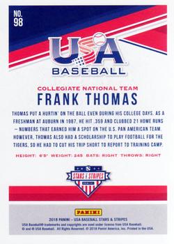 2018 Panini USA Baseball Stars & Stripes - Longevity Base #98 Frank Thomas Back