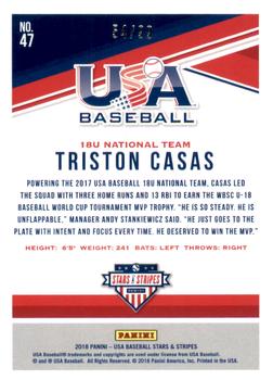 2018 Panini USA Baseball Stars & Stripes - Longevity Holo Foil #47 Triston Casas Back