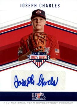 2018 Panini USA Baseball Stars & Stripes - 17U National Team Signatures #SS-JC Joseph Charles Front