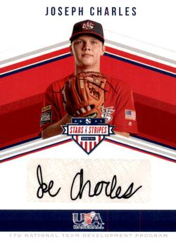 2018 Panini USA Baseball Stars & Stripes - 17U National Team Signatures Black Ink #SS-JC Joseph Charles Front