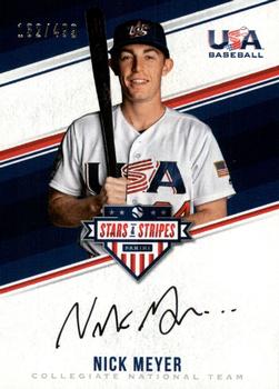 2018 Panini USA Baseball Stars & Stripes - CNT Signatures Black Ink #NME Nick Meyer Front