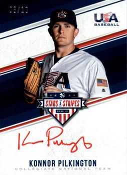 2018 Panini USA Baseball Stars & Stripes - CNT Signatures Red Ink #KP Konnor Pilkington Front