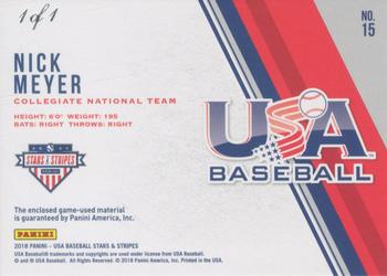 2018 Panini USA Baseball Stars & Stripes - Jumbo Brand Logo #15 Nick Meyer Back