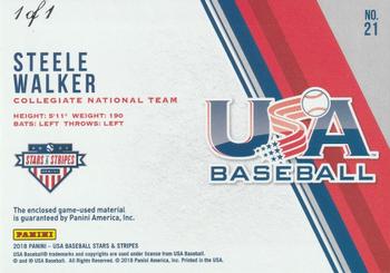 2018 Panini USA Baseball Stars & Stripes - Jumbo Prime #21 Steele Walker Back