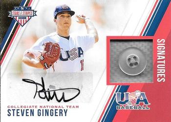 2018 Panini USA Baseball Stars & Stripes - Stars and Stripes Buttons Signatures #22 Steven Gingery Front