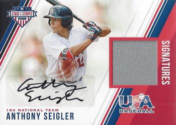 2018 Panini USA Baseball Stars & Stripes - Stars and Stripes Signatures #28 Anthony Seigler Front