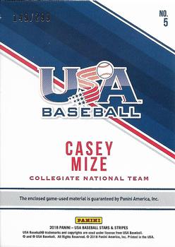 2018 Panini USA Baseball Stars & Stripes - Tools of the Trade #5 Casey Mize Back