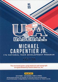 2018 Panini USA Baseball Stars & Stripes - USA BB Silhouettes Signatures Jerseys #95 Michael Carpentier Jr. Back