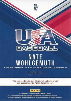 2018 Panini USA Baseball Stars & Stripes - USA BB Silhouettes Signatures Jerseys #97 Nate Wohlgemuth Back
