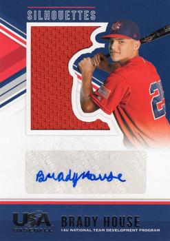 2018 Panini USA Baseball Stars & Stripes - USA BB Silhouettes Signatures Jerseys #108 Brady House Front