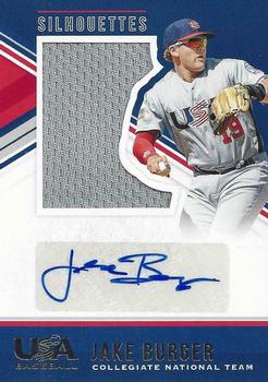 2018 Panini USA Baseball Stars & Stripes - USA BB Silhouettes Signatures Jerseys #152 Jake Burger Front
