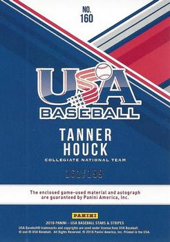 2018 Panini USA Baseball Stars & Stripes - USA BB Silhouettes Signatures Jerseys #160 Tanner Houck Back