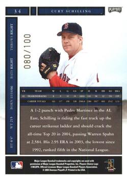 2004 Playoff Honors - Credits Bronze #34 Curt Schilling Back
