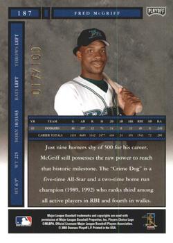 2004 Playoff Honors - Credits Bronze #187 Fred McGriff Back