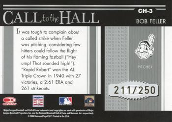 2004 Donruss Timelines - Call to the Hall #CH-3 Bob Feller Back