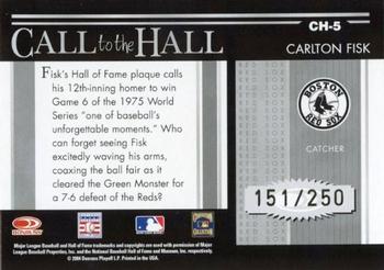 2004 Donruss Timelines - Call to the Hall #CH-5 Carlton Fisk Back