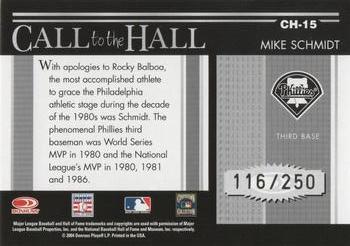 2004 Donruss Timelines - Call to the Hall #CH-15 Mike Schmidt Back