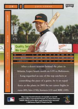 2004 Playoff Honors - Credits Silver #28 Javy Lopez Back
